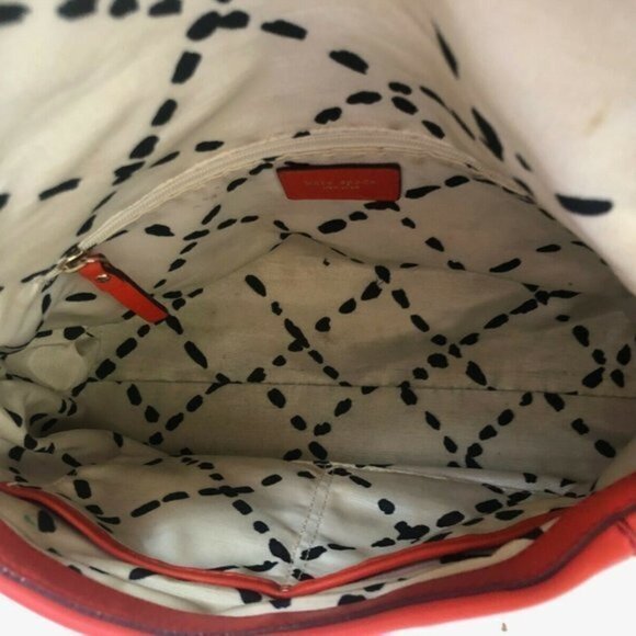 Kate Spade handbag Leather Purse tote red Orange - Picture 7 of 14